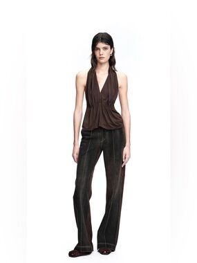 OUDE WAAG NWOT Brown Halter Top